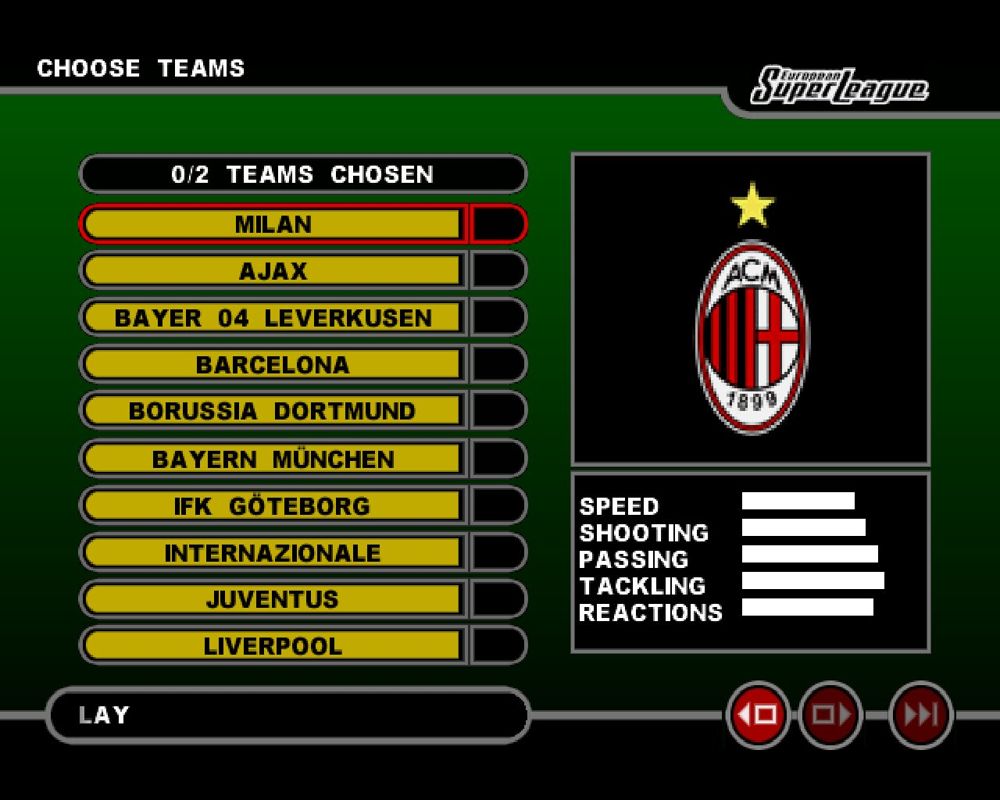 European Super League screenshot 3 for Sega Dreamcast